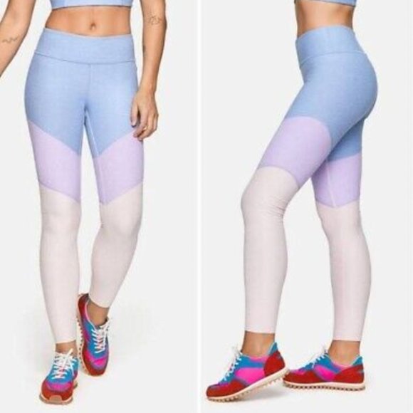 Outdoor Voices 7/8 Spring Tri Color Leggings Size Small - Picture 1 of 4